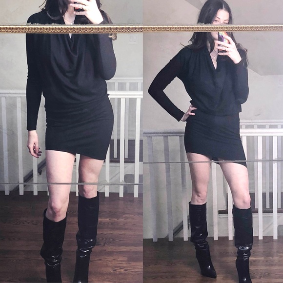 Cowl Drape Neck Wool Dress | Helmut Lang - Picture 3 of 8